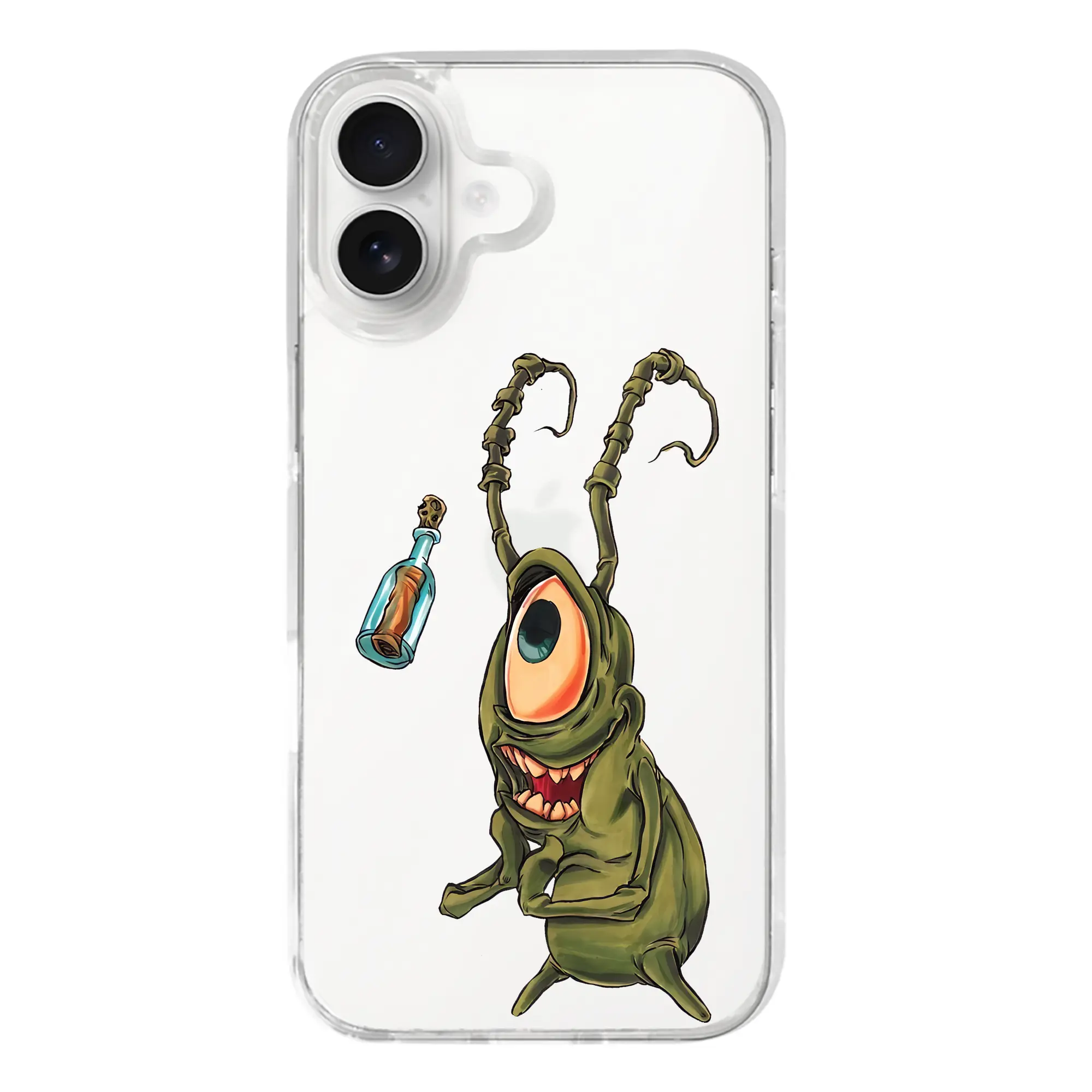 スポンジボブ グッズ プランクトン - iPhone 17シリーズ 透明スマホケース – 薄型・耐衝撃・精密フィット保護カバー